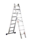 SVELT LUXE2 Two-section push-up and A frame aluminium ladder DOUBLE EXTENSION LADDER 10+11 RUNGS