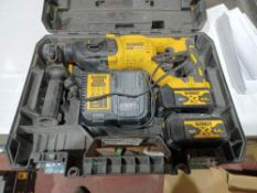 DEWALT DCH033 3KG 18V 4.0AH LI-ION XR BRUSHLESS CORDLESS SDS PLUS DRILL WITH 2 BATTERIES CHARGER AND