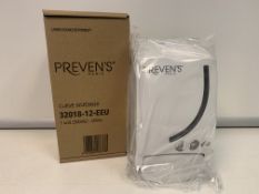 48 X BRAND NEW PREVENS PARIS CURVE DISPENSER WHITE 300ML IN 4 BOXES RRP £10 EACH R3