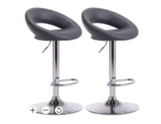 2 x NEW BOXED Gina Grey Swivel Bar stools. (T/ROOM/ROW15) Add style to your home with these black