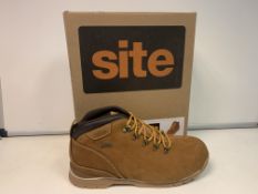 4 X NEW BOXED PAIRS OF METEORITE SUNDANCE SAFETY BOOTS BROWN.(ROW4) SIZE: 11. 100% sundance