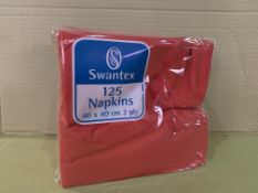 40 X BRAND NEW PACKS OF 125 SWANTEX RED NAPKINS 40 X 40CM 2PLY IN 3 BOXES R15