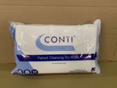 96 X BRAND NEW PACKS OF 100 CONTI SOFT PATIENT CLEANSING DRY WIPES 32 X 28CM R15