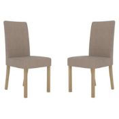 NEW BOXED Set of Four Melodie Beige Linen Fabric Dining Chairs. RRP £299.95 per pair, total lot