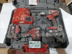 MILWAUKEE M18 CBLPP2A-402C 18V 4.0AH LI-ION REDLITHIUM BRUSHLESS CORDLESS COMBI DRILL & IMPACT