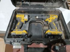 DEWALT DCK2060D2T-SFGB 18V 2.0AH LI-ION XR BRUSHLESS CORDLESS COMBI DRILL AND IMPACT DRIVER TWIN