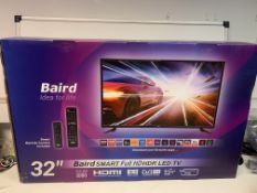 NEW BOXED BAIRD 32 INCH SMART TV WITH FULL HD, HDR LED TV.