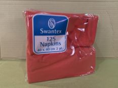 40 X BRAND NEW PACKS OF 125 SWANTEX RED NAPKINS 40 X 40CM 2PLY IN 3 BOXES R15