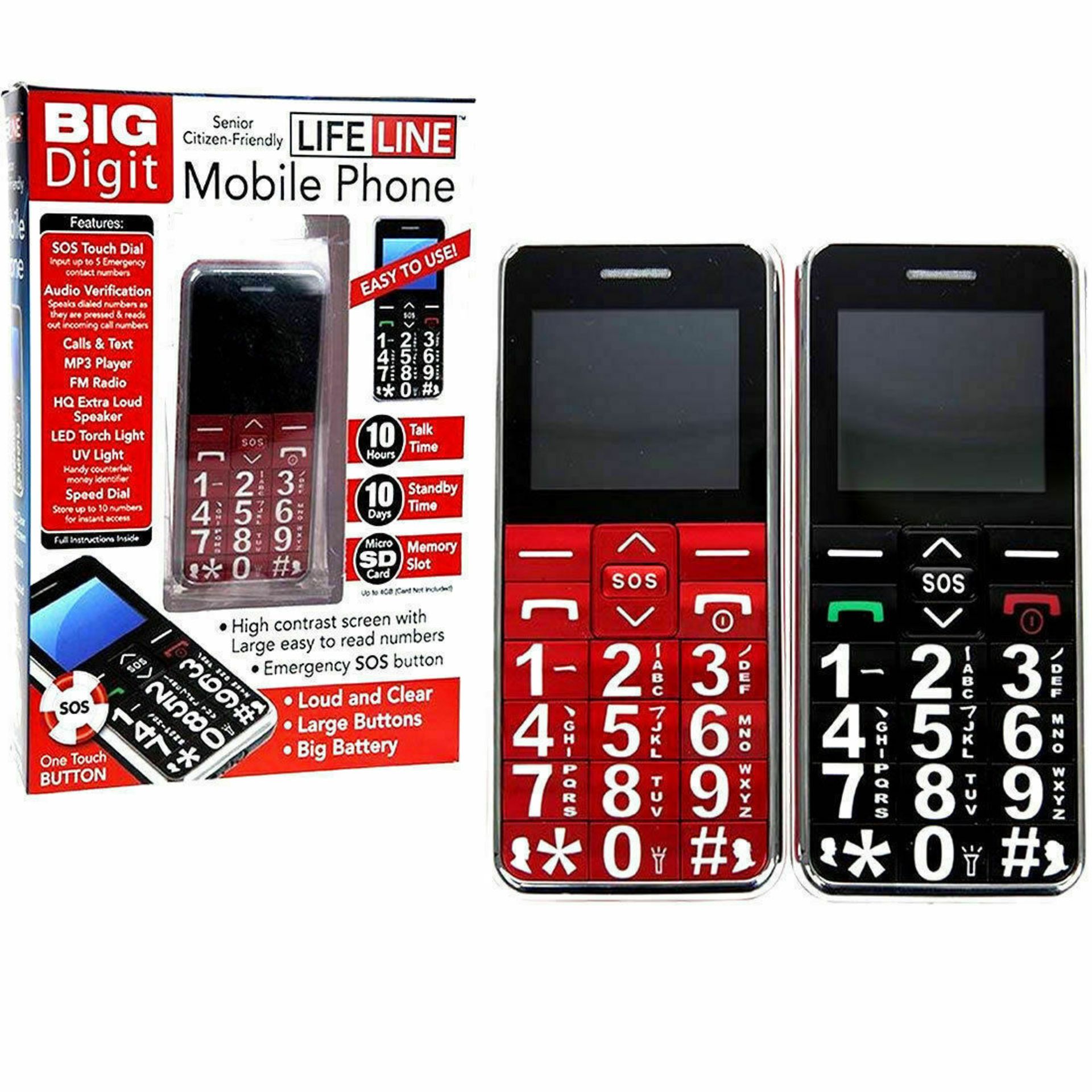 4 X BRAND NEW BIG DIGIT MOBILE PHONES R9