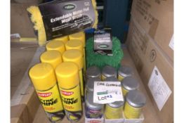 28 PIECE MIXED LOT INCLUDING DASH WIPES, FOAM CLEANER, WASH MITS ETC 98/9 S1