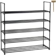 16 X BRAND NEW 5 TIER BLACK SHOE RACKS R8