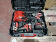 MILWAUKEE M18 CBLPP2A-402C 18V 4.0AH LI-ION REDLITHIUM BRUSHLESS CORDLESS COMBI DRILL & IMPACT