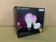 5 X BRAND NEW SMARTWARES PRO VARIABLE COLOUR B22 FITTING SMARTBULB SET WORKING WITH ALEXA RRP £85