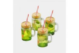 4 X NEW BOXED SETS OF 4 DESIGNER Mason Jar Glasses, Set of 4 Mason Jar Glasses Tired of sipping from