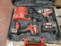 MILWAUKEE M18 CBLPP2A-402C 18V 4.0AH LI-ION REDLITHIUM BRUSHLESS CORDLESS COMBI DRILL & IMPACT