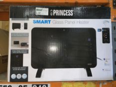 PRINCESS SMART 1000W BLACK PANEL HEATER FRONT RACK