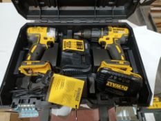 DEWALT DCK2060L2T-SFGB 18V 3.0AH LI-ION XR BRUSHLESS CORDLESS TWIN PACK WITH BATTERY CHARGER AND