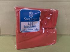40 X BRAND NEW PACKS OF 125 SWANTEX RED NAPKINS 40 X 40CM 2PLY IN 3 BOXES R15