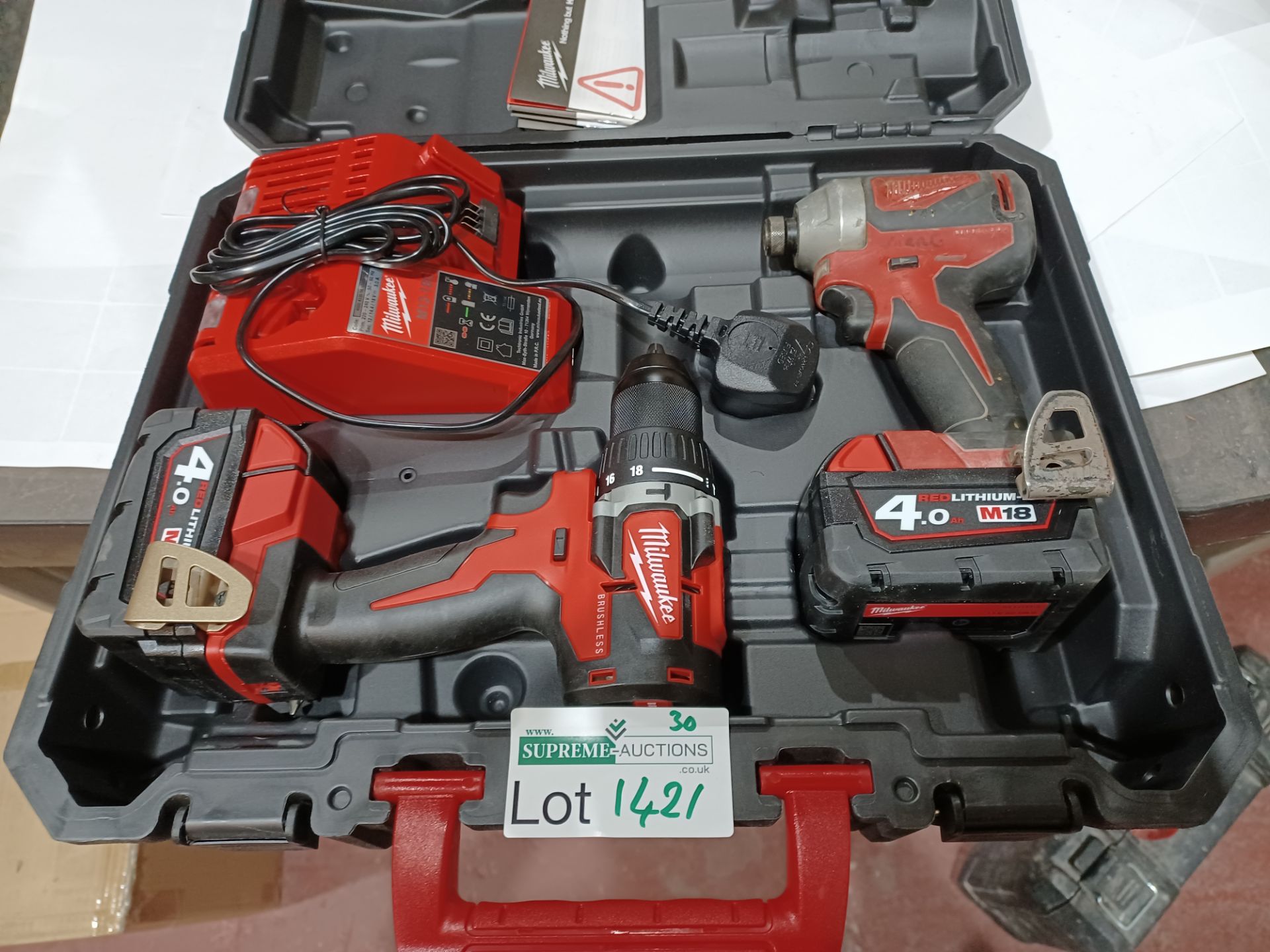 MILWAUKEE M18 CBLPP2A-402C 18V 4.0AH LI-ION REDLITHIUM BRUSHLESS CORDLESS COMBI DRILL & IMPACT