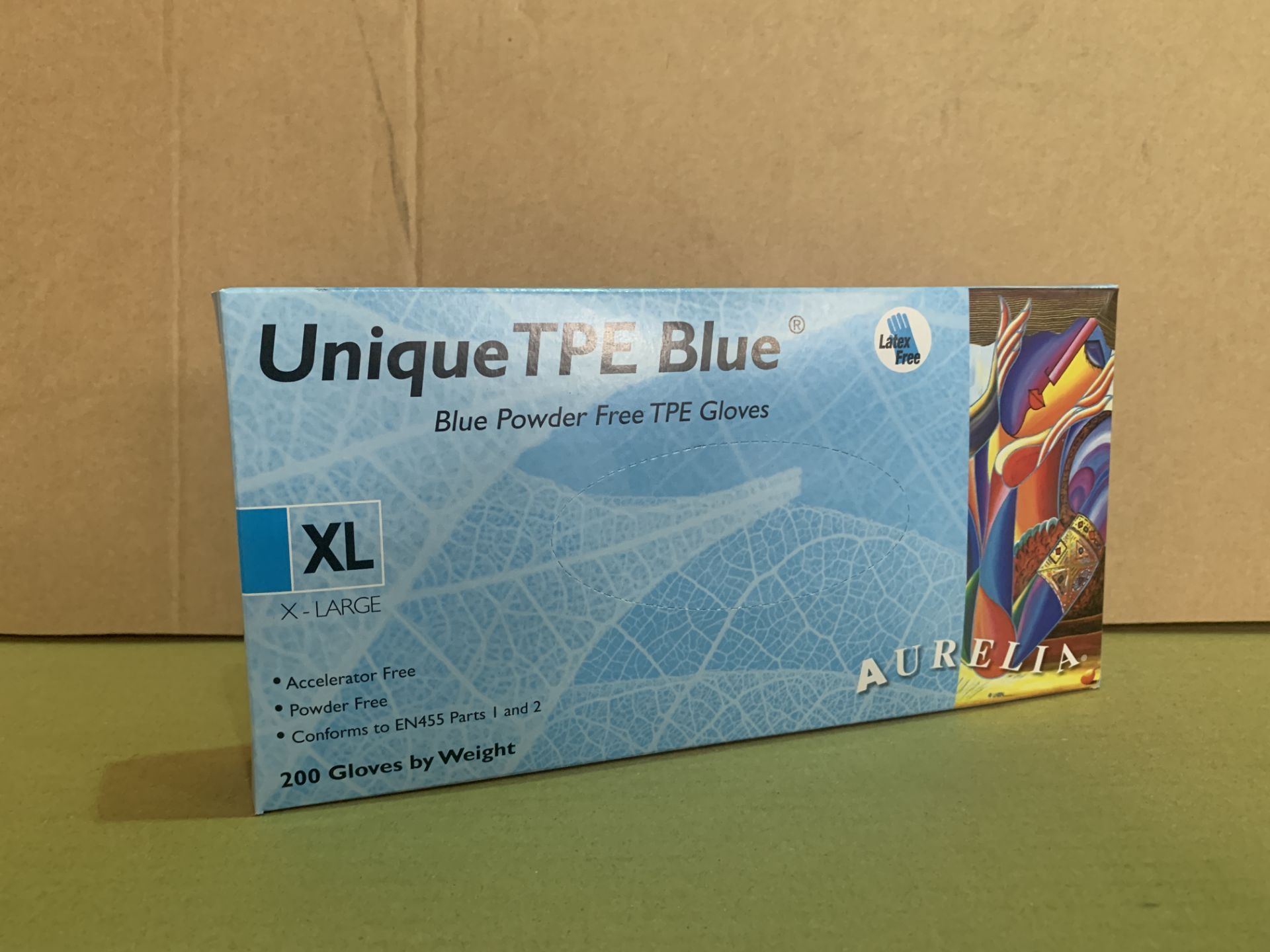 2000 X BRAND NEW UNIQUE TPE BLUE POWDER FREE GLOVES SIZE XL R15