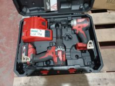 MILWAUKEE M18 CBLPP2A-402C 18V 4.0AH LI-ION REDLITHIUM BRUSHLESS CORDLESS COMBI DRILL & IMPACT