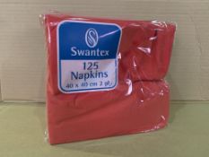 40 X BRAND NEW PACKS OF 125 SWANTEX RED NAPKINS 40 X 40CM 2PLY IN 3 BOXES R15