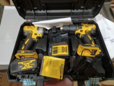 DEWALT DCK2060L2T-SFGB 18V 3.0AH LI-ION XR BRUSHLESS CORDLESS TWIN PACK WITH BATTERY CHARGER AND