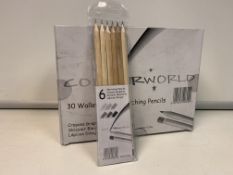 120 X BRAND NEW PACKS OF 6 COLOURWORLD NON TOXIC SKETCHING PENCILS R1