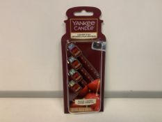 48 X NEW PACKS OF 4 YANKEE CANDLE BLACK CHERRY VENT STICKS. (ROW18)