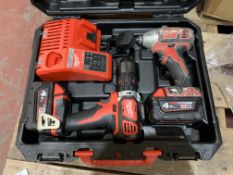 MILWAUKEE M18 BPP2Q-402C 18V 4.0AH LI-ION REDLITHIUM CORDLESS TWIN PACK WITH 2 BATTERIES CHARGER AND