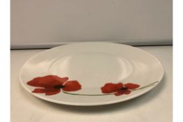 24 X BRAND NEW POPPY DESIGN 26CM DINNER PLATES 1415/9 AM