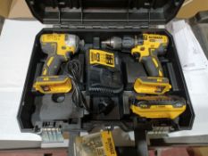DEWALT DCK2060L2T-SFGB 18V 3.0AH LI-ION XR BRUSHLESS CORDLESS TWIN PACK COMES WITH BATTERY CHARGER