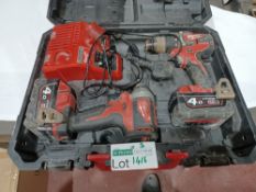 MILWAUKEE M18 CBLPP2A-402C 18V 4.0AH LI-ION REDLITHIUM BRUSHLESS CORDLESS COMBI DRILL & IMPACT