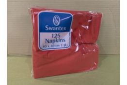 40 X BRAND NEW PACKS OF 125 SWANTEX RED NAPKINS 40 X 40CM 2PLY IN 3 BOXES R15