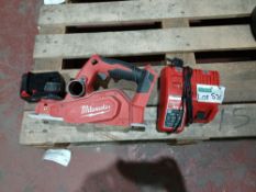 MILWAUKEE M18 BP-0 18V LI-ION CORDLESS PLANER - BARE BARE WITH CHARGER AND BATTERY UNCHECKED/