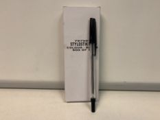 200 X BRAND NEW PACKS OF 10 STYLOSTIK BLACK PENS R4