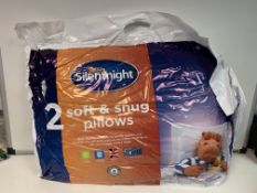 8 X NEW SEALED PACKS OF 2 SILENTNIGHT SOFT & SNUG PILLOWS (ROW4)