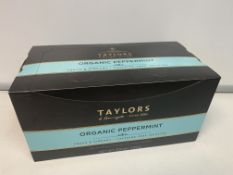 25 X BRAND NEW PACKS OF 100 TAYLORS OF HARROGATE ORGANIC PEPPERMINT TEABAGS RRP £16 PER PACK BEST