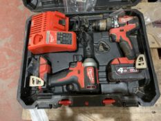 MILWAUKEE M18 CBLPP2A-402C 18V 4.0AH LI-ION REDLITHIUM BRUSHLESS CORDLESS COMBI DRILL & IMPACT