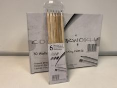 120 X BRAND NEW PACKS OF 6 COLOURWORLD NON TOXIC SKETCHING PENCILS R1