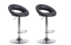 2 x NEW BOXED Gina Black Swivel Bar stools. (T/ROOM/ROW15) Add style to your home with these black