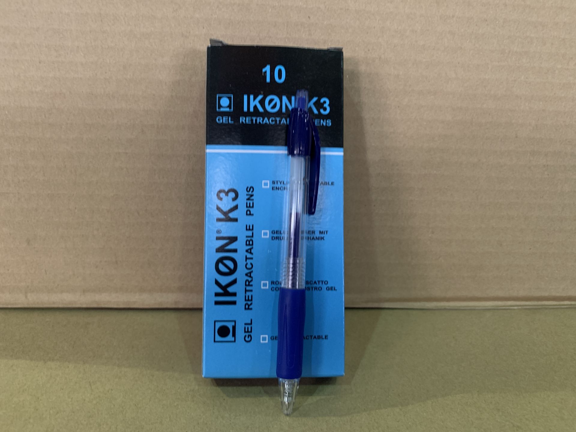 40 X BRAND NEW PACKS OF 10 IKON BLUE GEL RETRACTABLE PENS R15