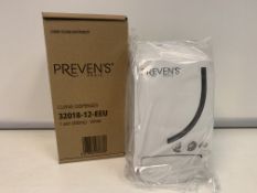 48 X BRAND NEW PREVENS PARIS CURVE DISPENSER WHITE 300ML IN 4 BOXES RRP £10 EACH R3