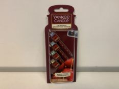 48 X NEW PACKS OF 4 YANKEE CANDLE BLACK CHERRY VENT STICKS. (ROW18)