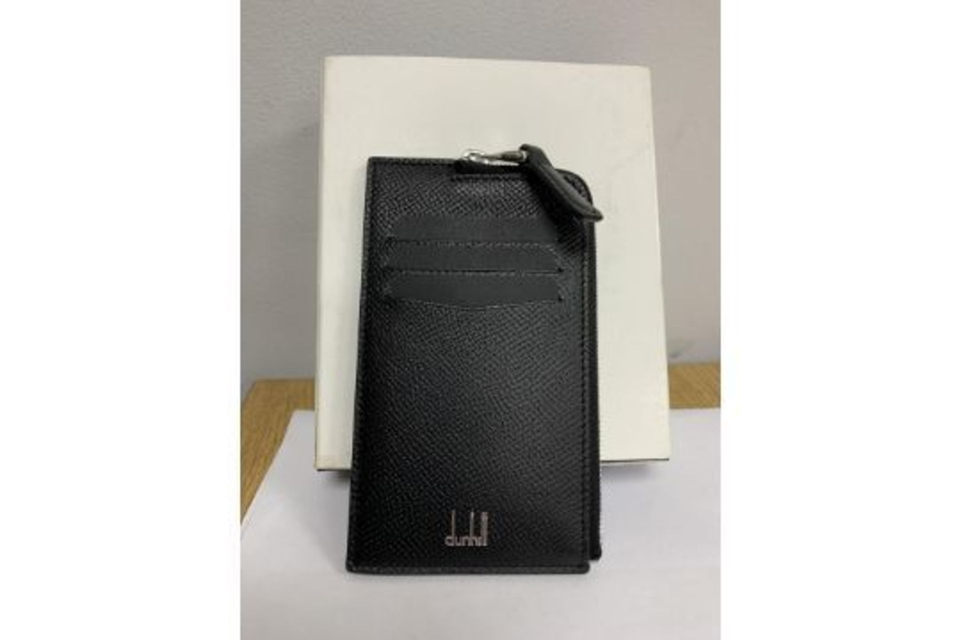 BRAND NEW ALFRED DUNHILL BLACK CADOGAN ZIP CARD CASE (2208) RRP £189 - 1