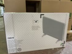 2 X NEW BOXED 1500W RADIANT PANEL HEATERS. (ROW10)