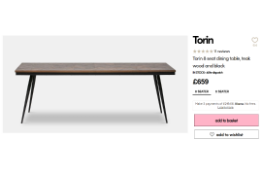 Torin 8 Person Teak Dining Table RRP £659