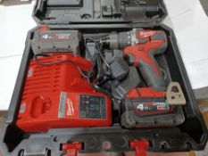 MIKWAUKEE M18 CBLPD-402C 18V 4.0AH LI-ION REDLITHIUM BRUSHLESS CORDLESS COMBI DRILL WITH BATTERY