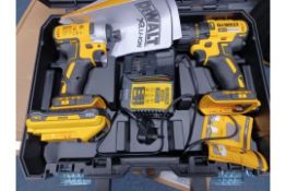 DEWALT DCK2060L2T XR BRUSHLESS CORDLESS TWIN PACK COMES WITH 1 BATTERY, CHARGER AND CARRY CASE (