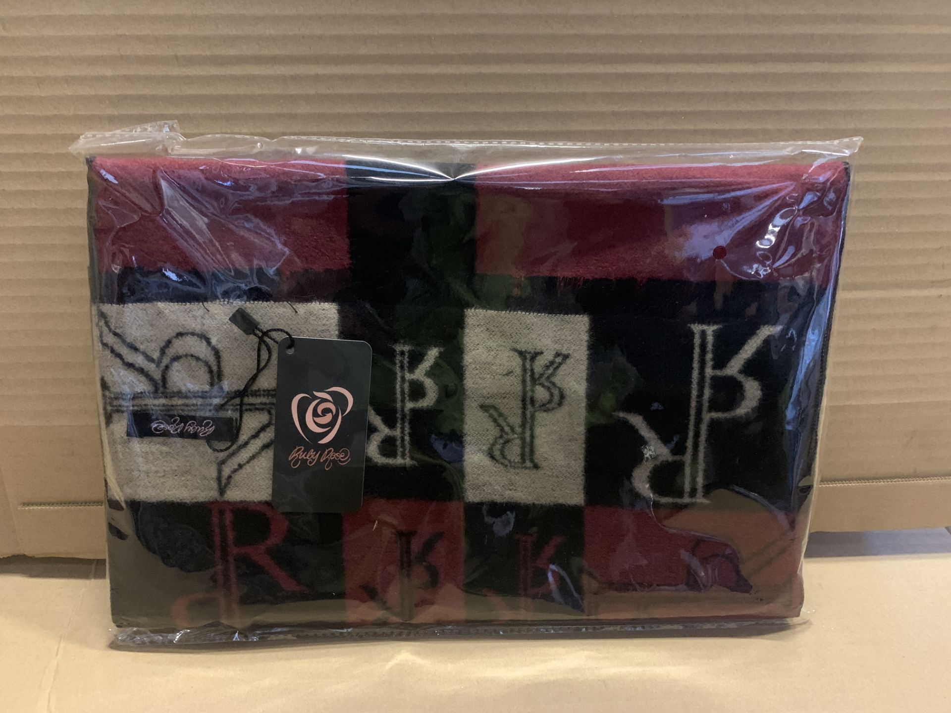 12 X BRAND NEW RUBY ROSE LOGO PATTERNED BRUSHED SILK WINTER SCARVES RRP £55 EACH S1RA